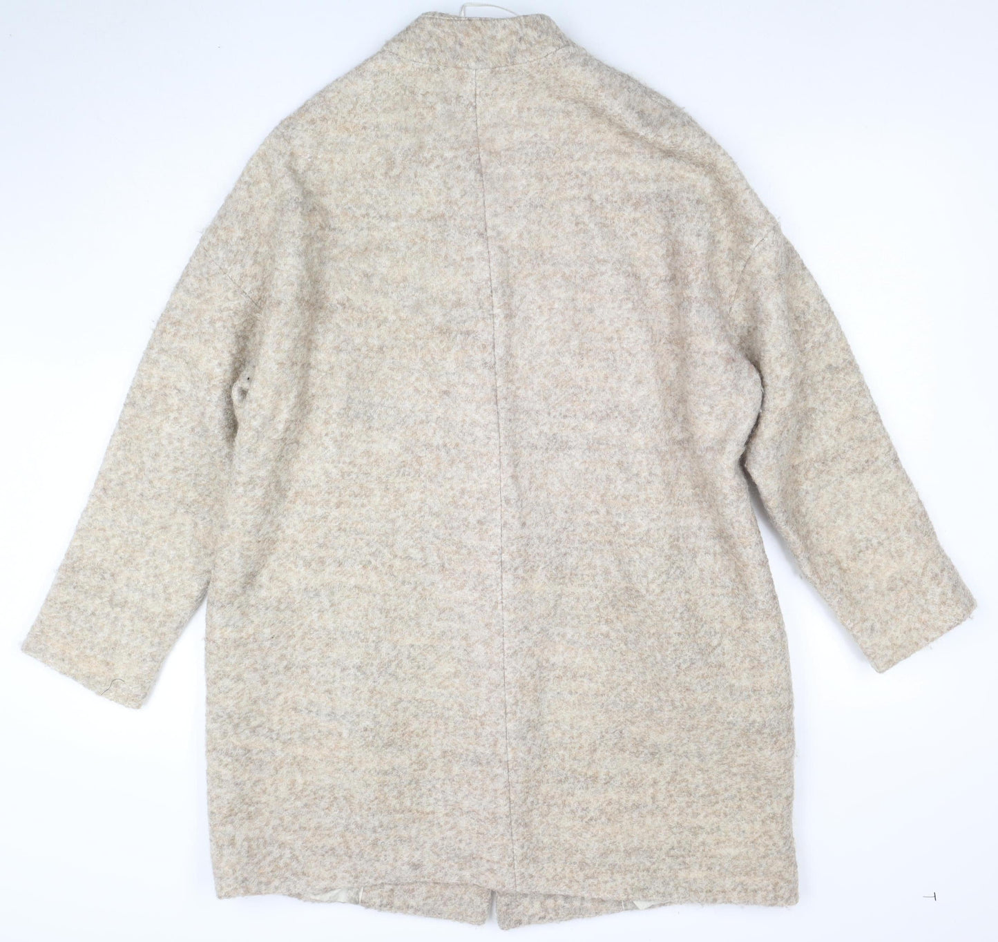 Zara Basic Women’s Beige Wool Blend Long Overcoat Size L