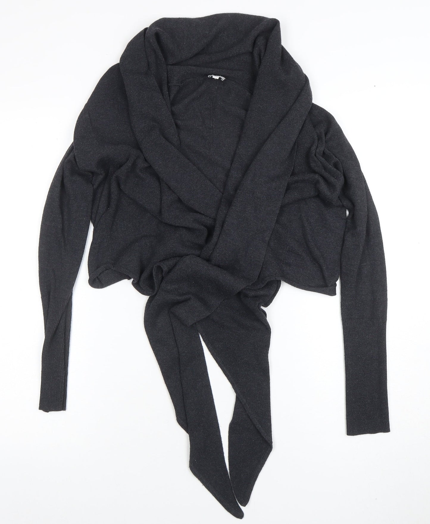 Hybe Women’s Black Wool Blend Wrap Jumper XS Long Sleeve