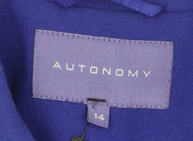 Autonomy Women’s Blue Pea Coat Size 14 Buttoned Short Jacket