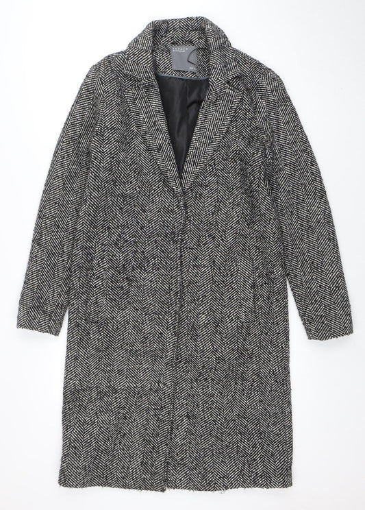 Papaya Womens Grey Herringbone Tweed Coat Size 10 Overcoat