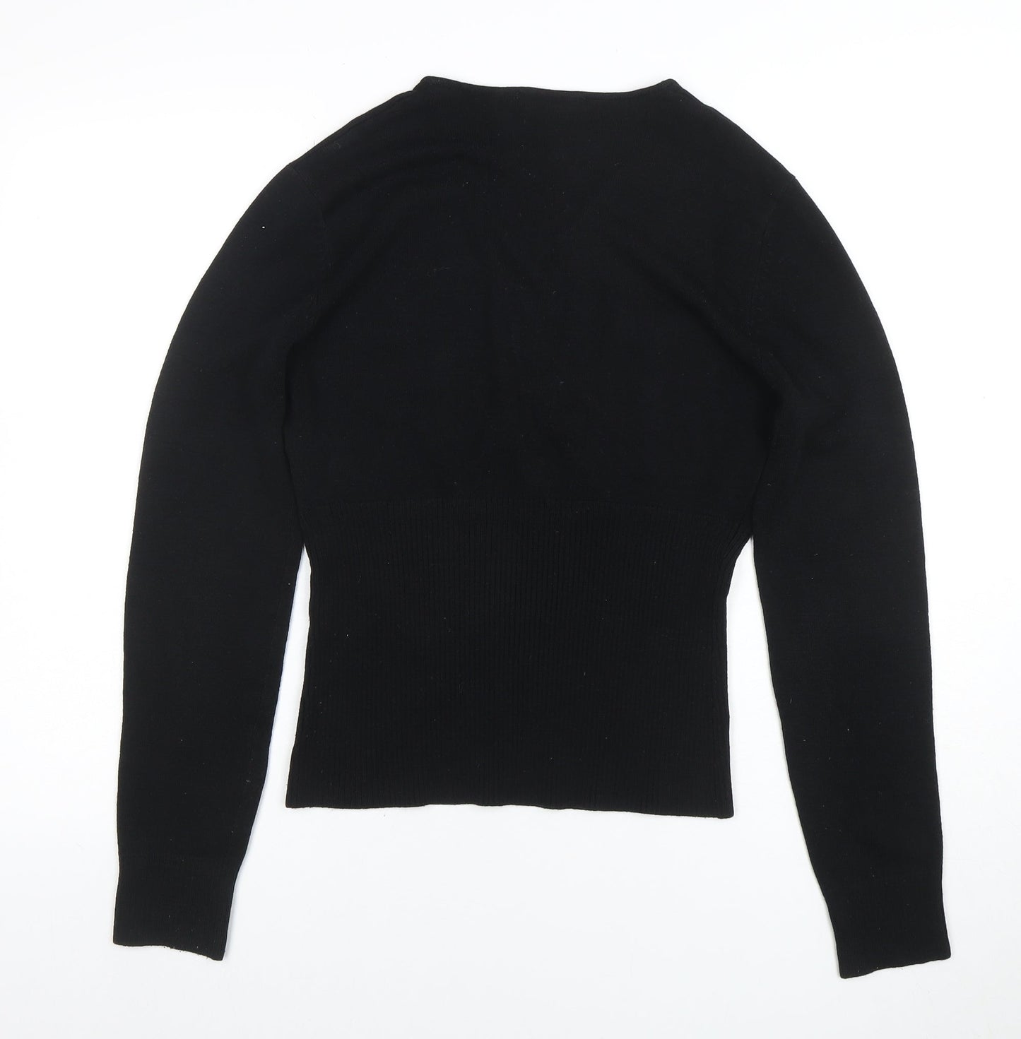 Nouveau Edition Women's Black V-Neck Slim Knit Jumper Size L