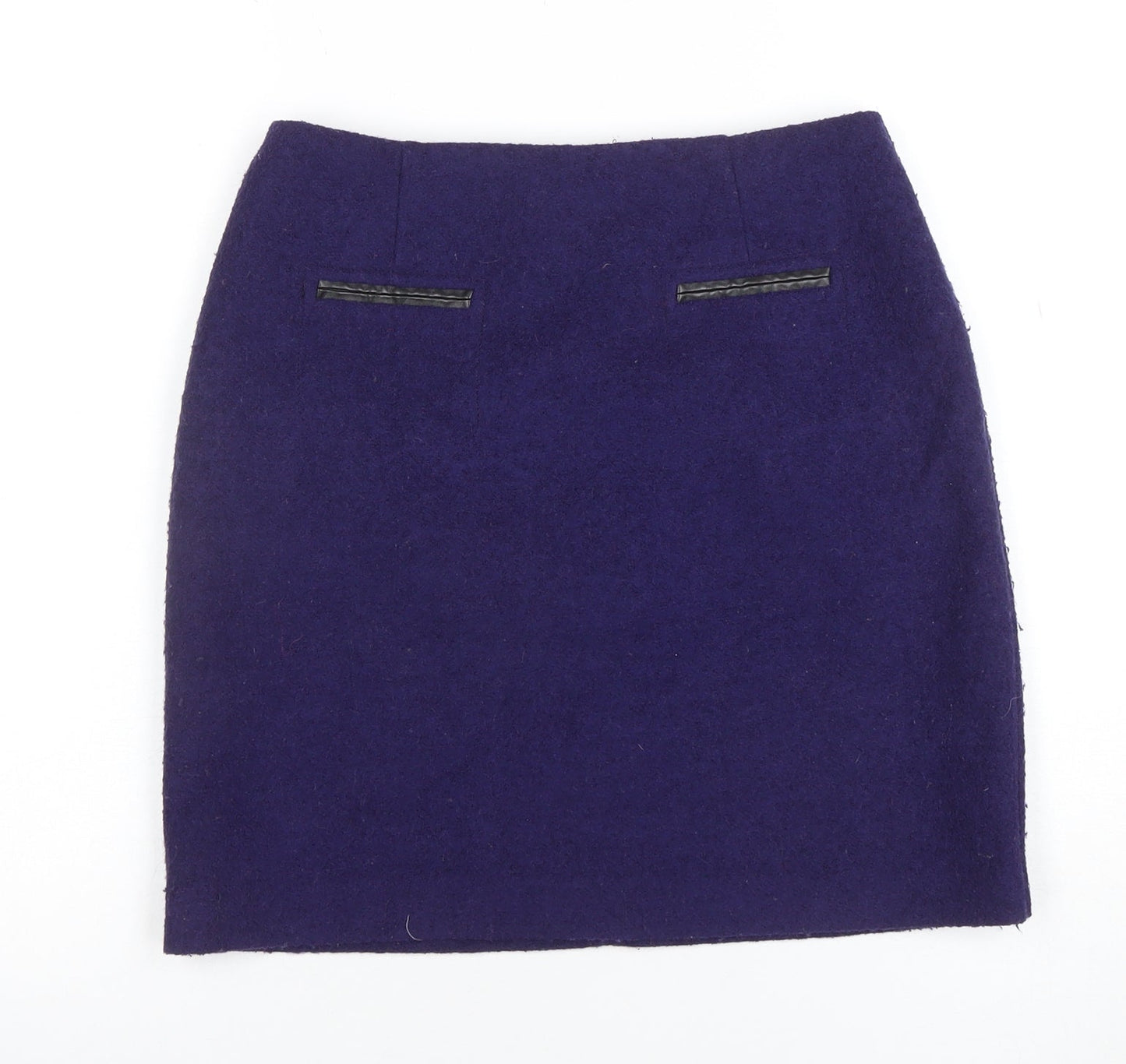 Marks and Spencer Women's Purple Wool Pencil Skirt Size 8