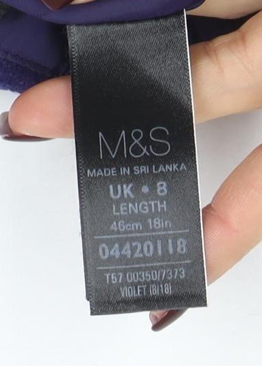 Marks and Spencer Women's Purple Wool Pencil Skirt Size 8
