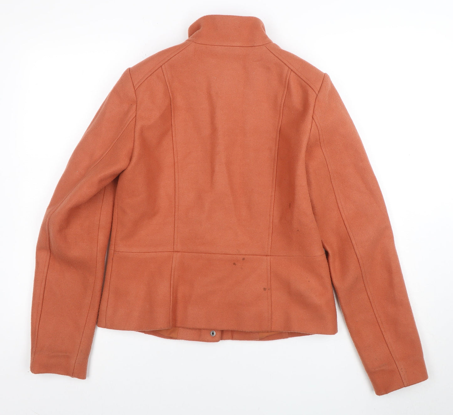 VILA Womens Brown Wool Jacket Size 10 Classic Short Style