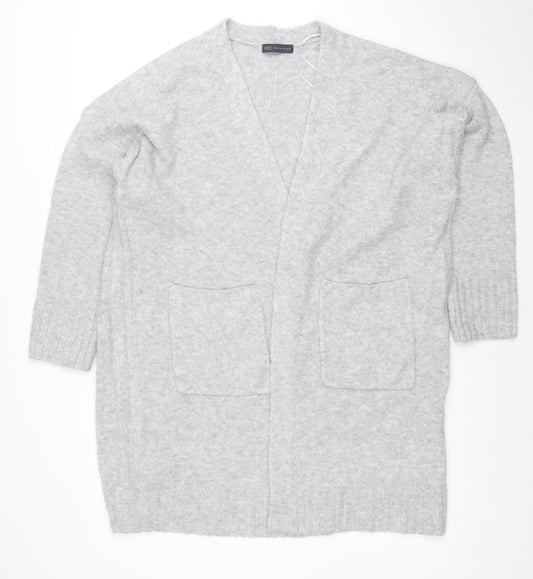 Marks and Spencer Women’s Grey Large Knit V-Neck Open Cardigan