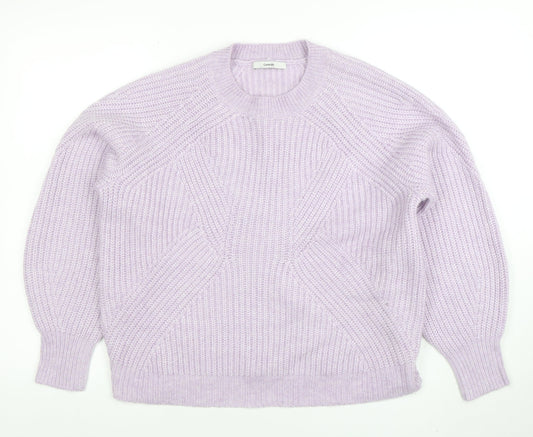 George Women’s Purple Chunky Knit Crew Neck Pullover Jumper Size M