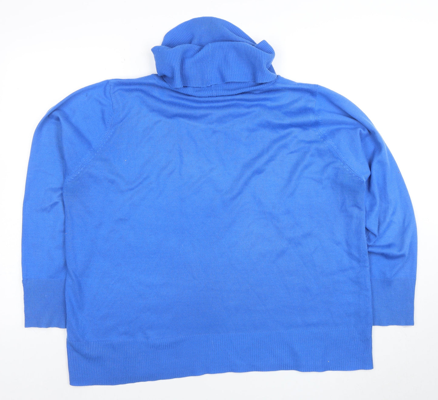 EWM Women’s Blue Roll Neck Acrylic Jumper Size L 18-20