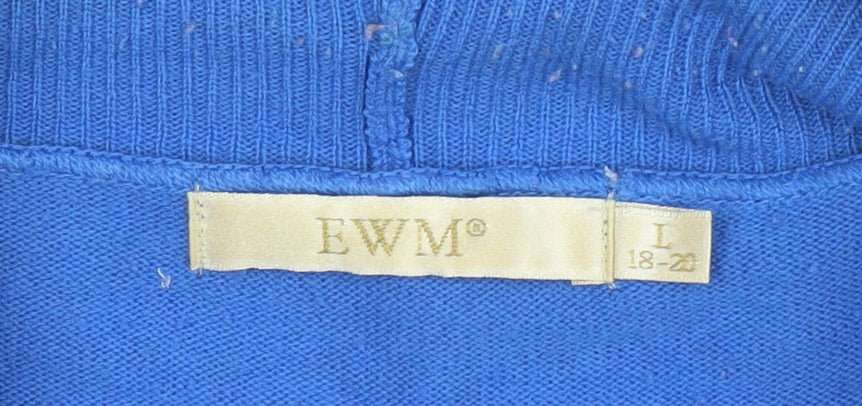 EWM Women’s Blue Roll Neck Acrylic Jumper Size L 18-20