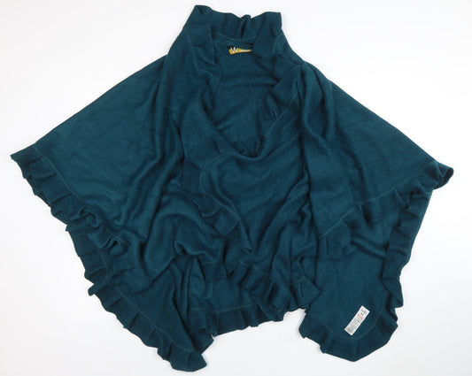 Wallis Women’s Green Ruffle Knit Cape One Size Acrylic Jumper