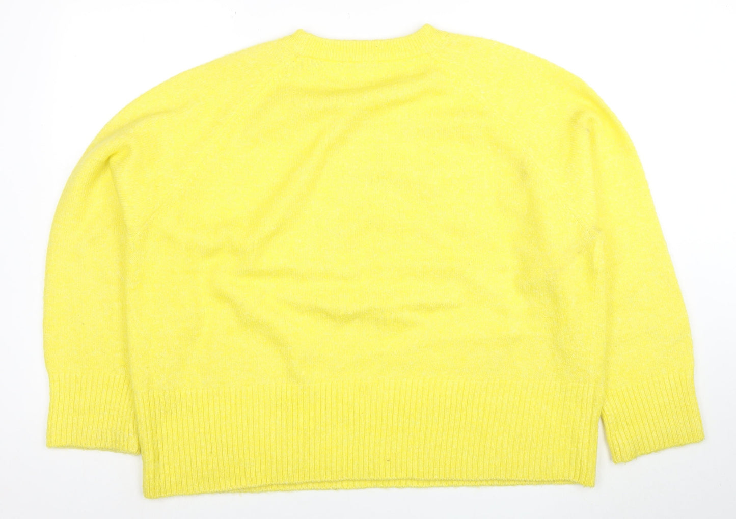 Tu Women's Yellow Crew Neck Knit Jumper Size 18 Relaxed Fit