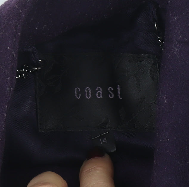 Coast Women's Purple Wool Blend Belted Formal Coat Size 14