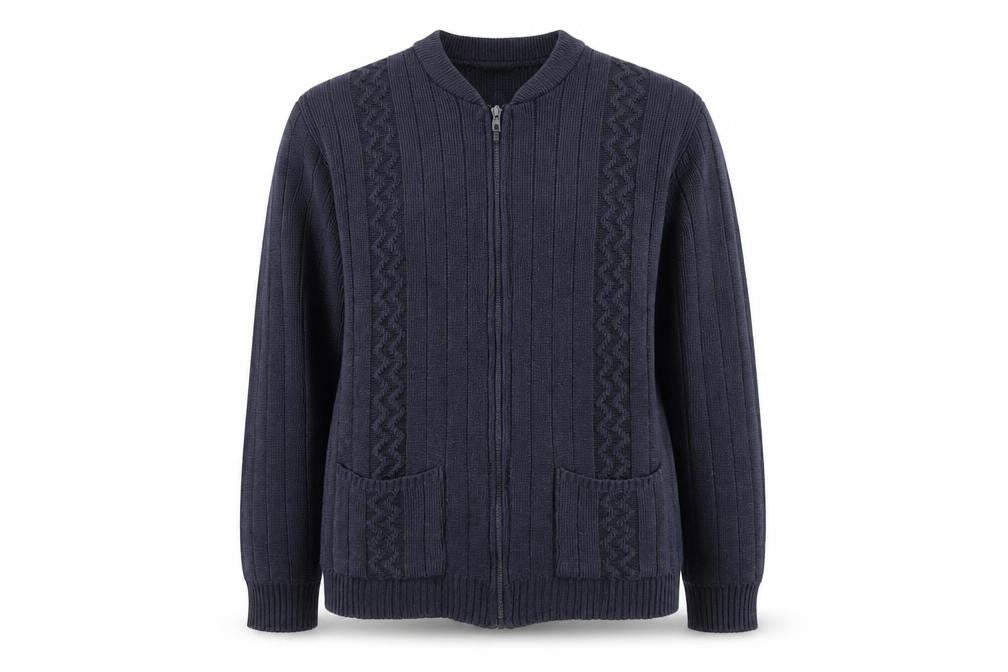 Destination Womens Blue Full Zip Knit Jumper Size M