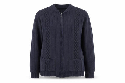Destination Womens Blue Full Zip Knit Jumper Size M