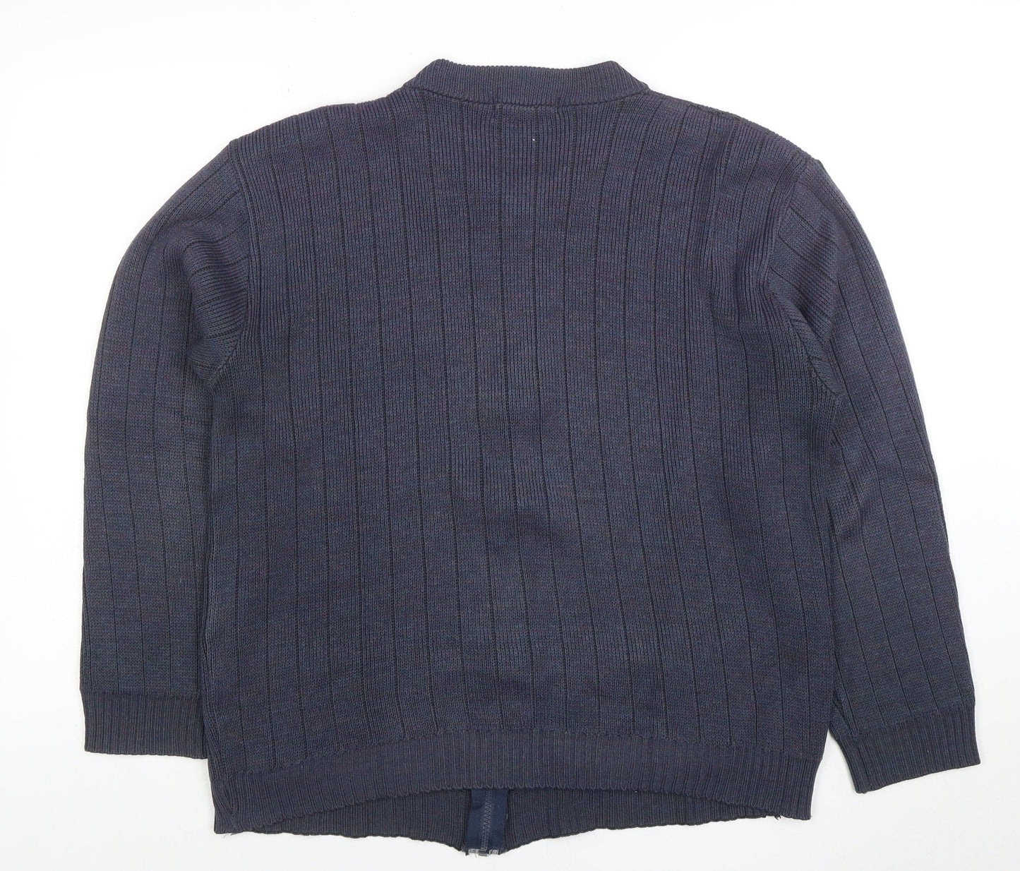 Destination Womens Blue Full Zip Knit Jumper Size M