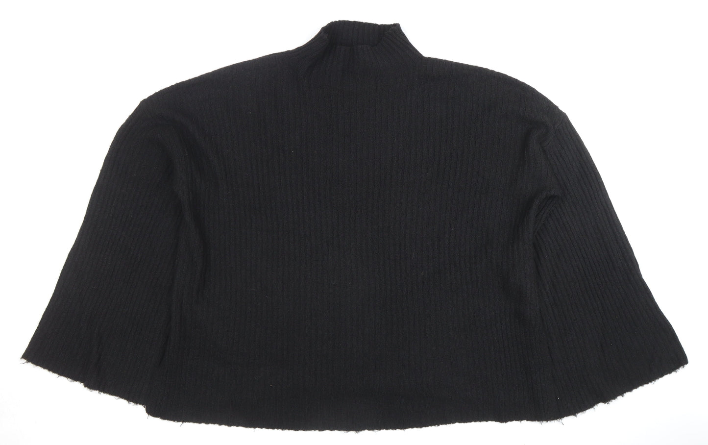 PrettyLittleThing Women’s Black Mock Neck Rib Knit Jumper L