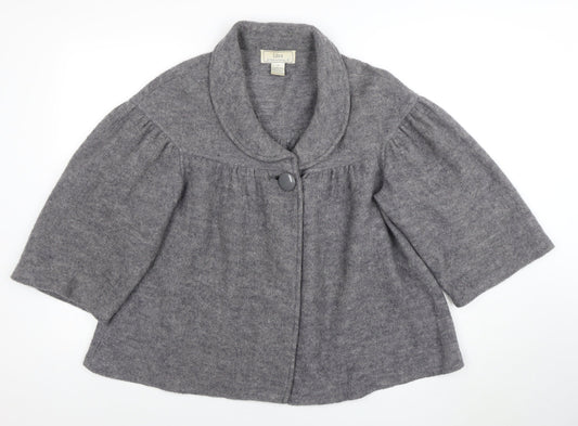 Lisa International Women Grey Wool Short Jacket M