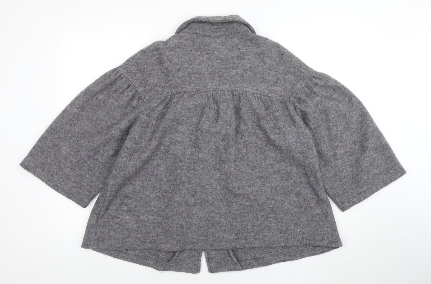 Lisa International Women Grey Wool Short Jacket M