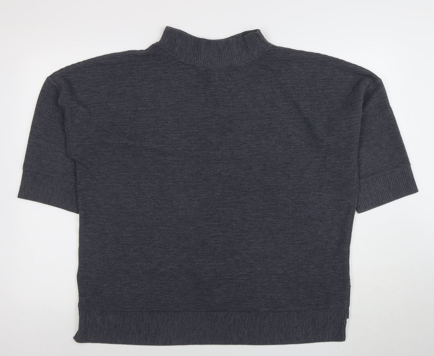 French Connection Women's Grey Mock Neck Short Sleeve Pullover Jumper M