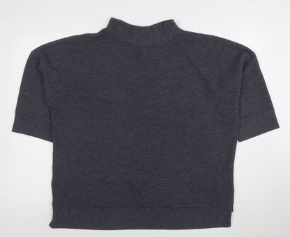 Additional front view of French Connection Women's Grey Mock Neck Short Sleeve jumper M
