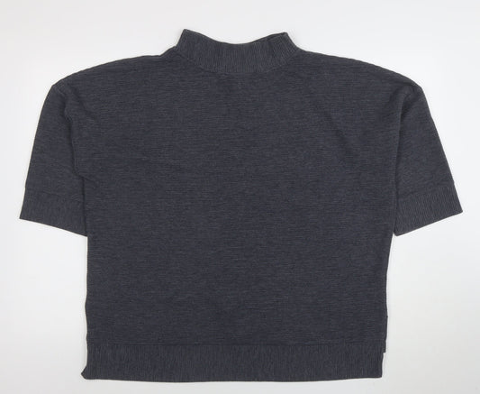 French Connection Women's Grey Mock Neck Short Sleeve Pullover Jumper M