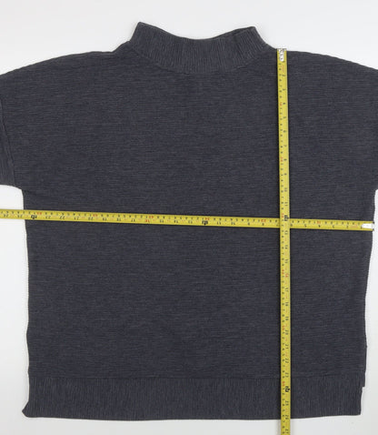Back view of French Connection Women's Grey Mock Neck Short Sleeve jumper M