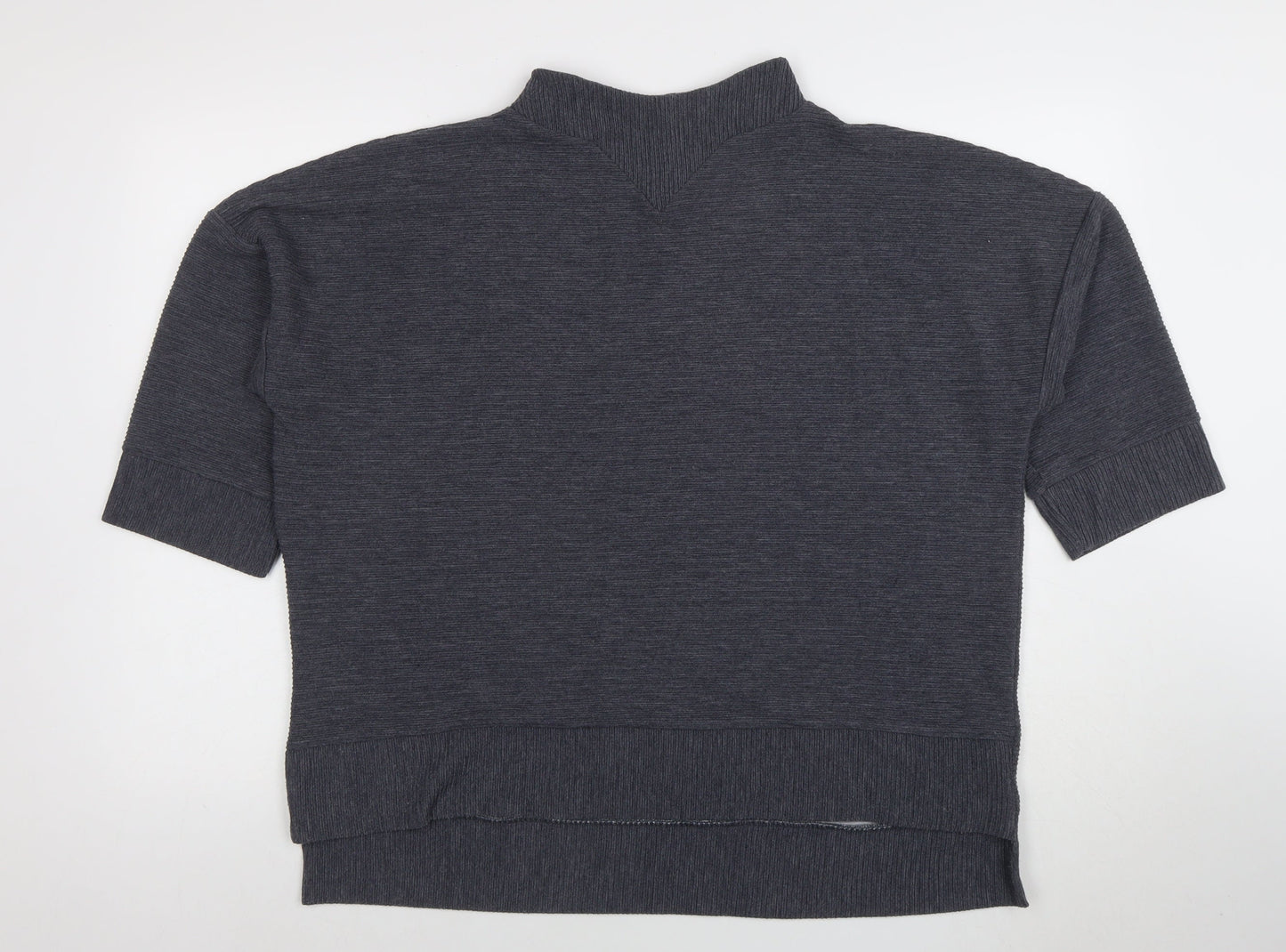 French Connection Women's Grey Mock Neck Short Sleeve Pullover Jumper M