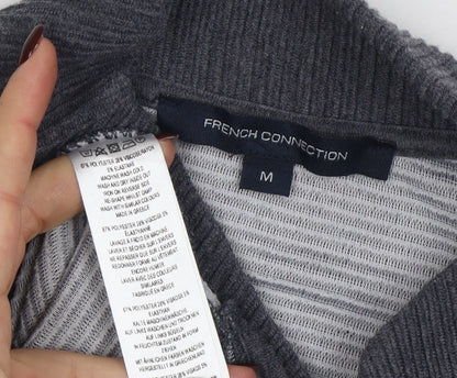 Brand and care label for French Connection Women's Grey Mock Neck Short Sleeve jumper M