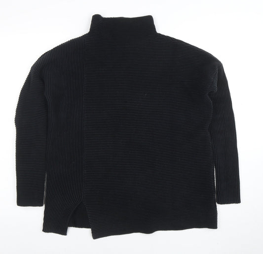 French Connection Women's Black Knit Mock Neck Tunic Top Size S