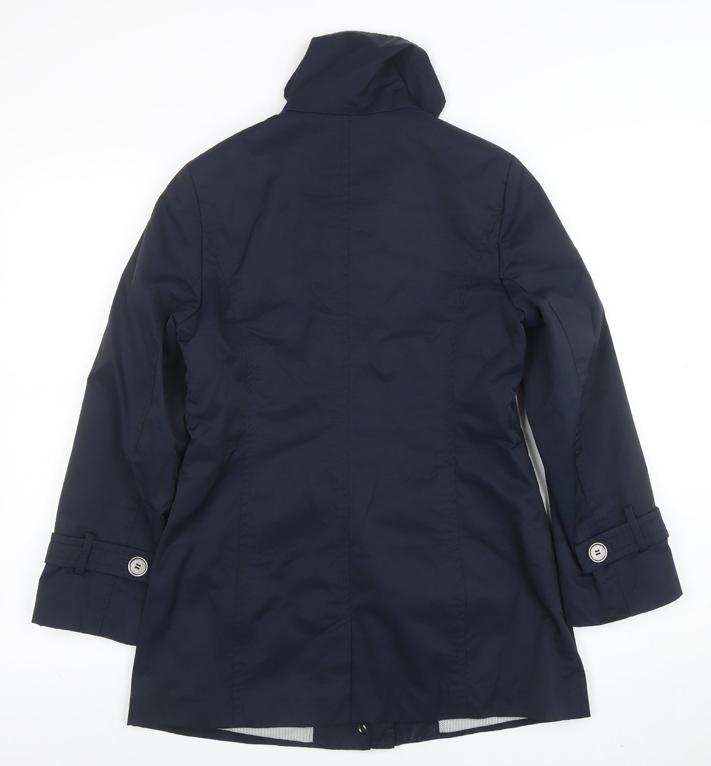 Precis Petite Womens Blue Mid-Length Trench Coat Size 6