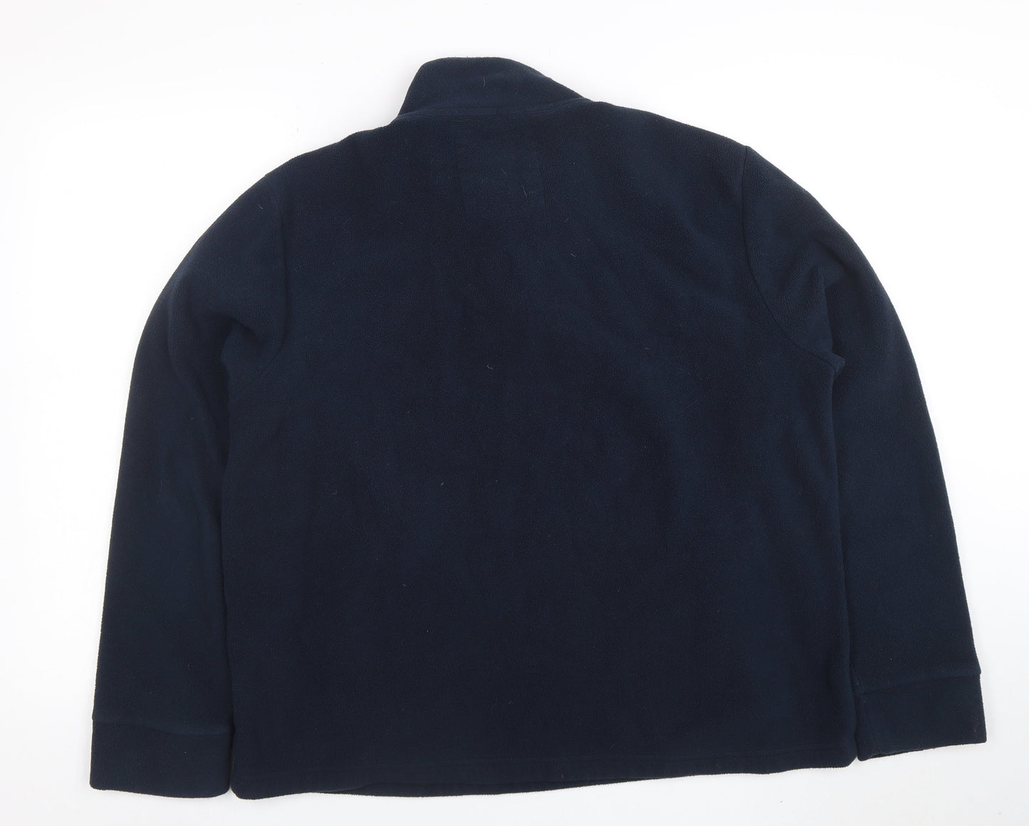 Threadbare Men's Blue XL 1/4 Zip Fleece Sweatshirt Pullover