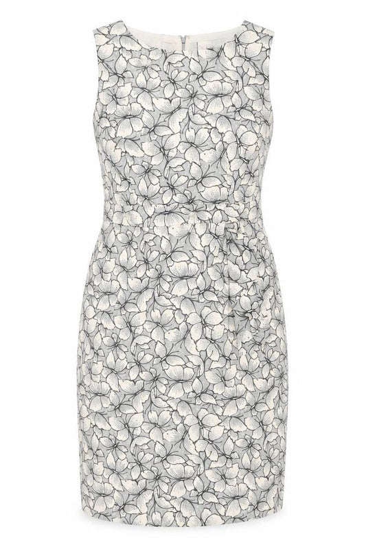 Monsoon Women’s Beige Floral Sheath Knee Length Dress Size 14