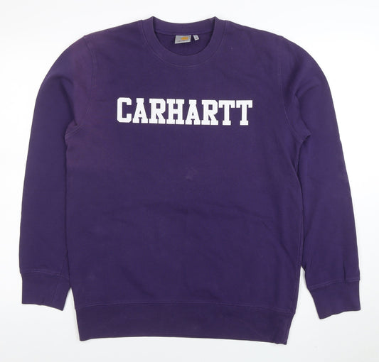 Carhartt Men's Purple Cotton Logo Pullover Sweatshirt M