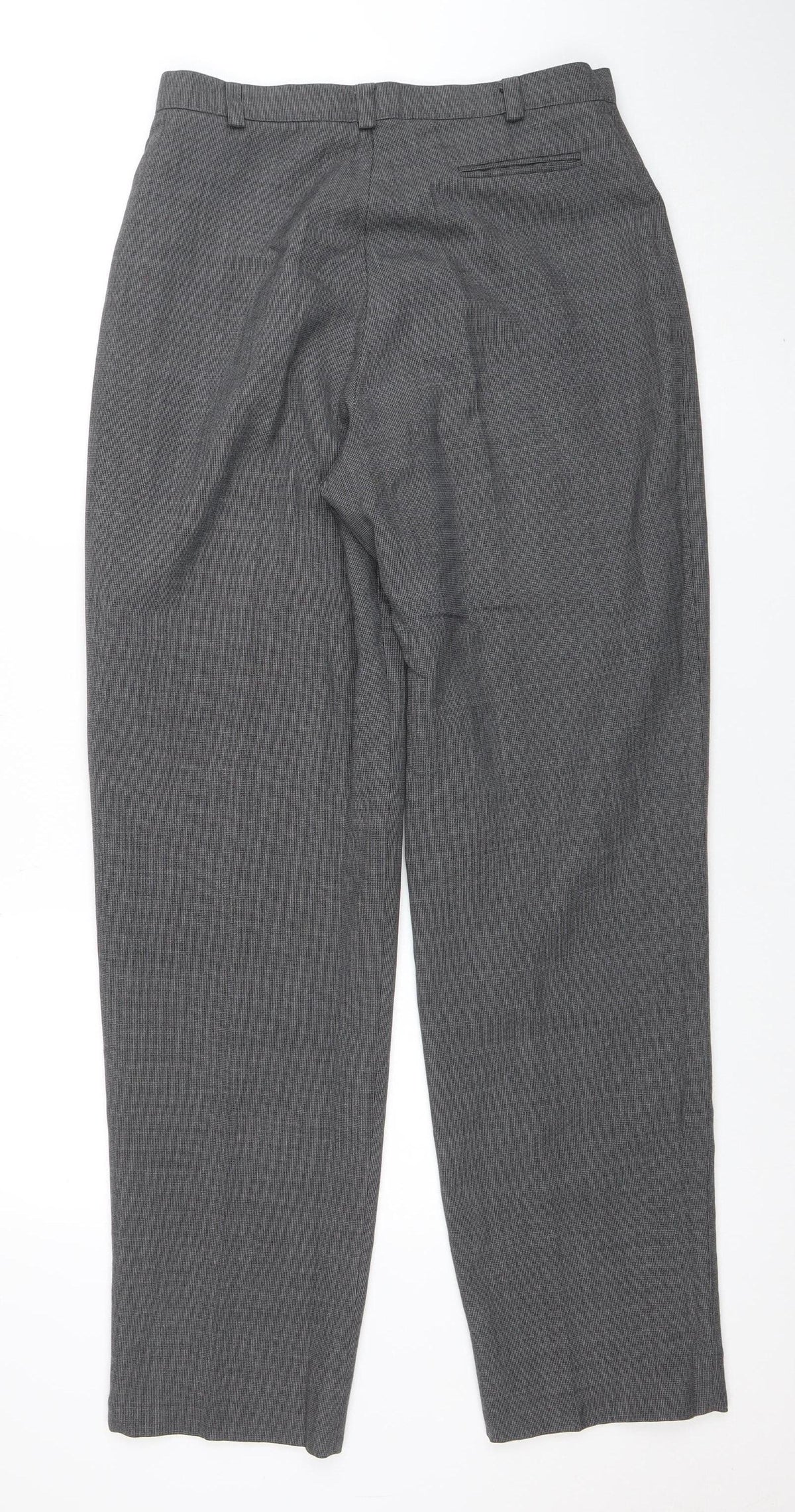 Private Collection Womens Grey Wool Blend Check Dress Trousers Size 14