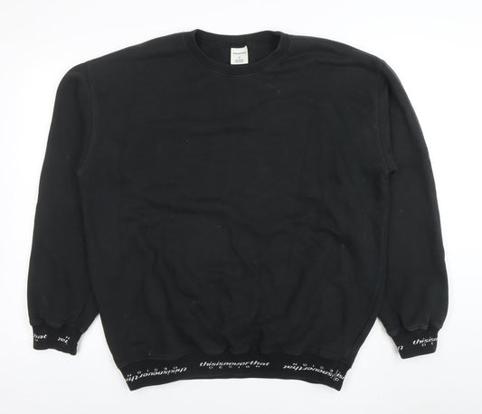 thisisneverthat Men's Black Cotton Pullover Sweatshirt M