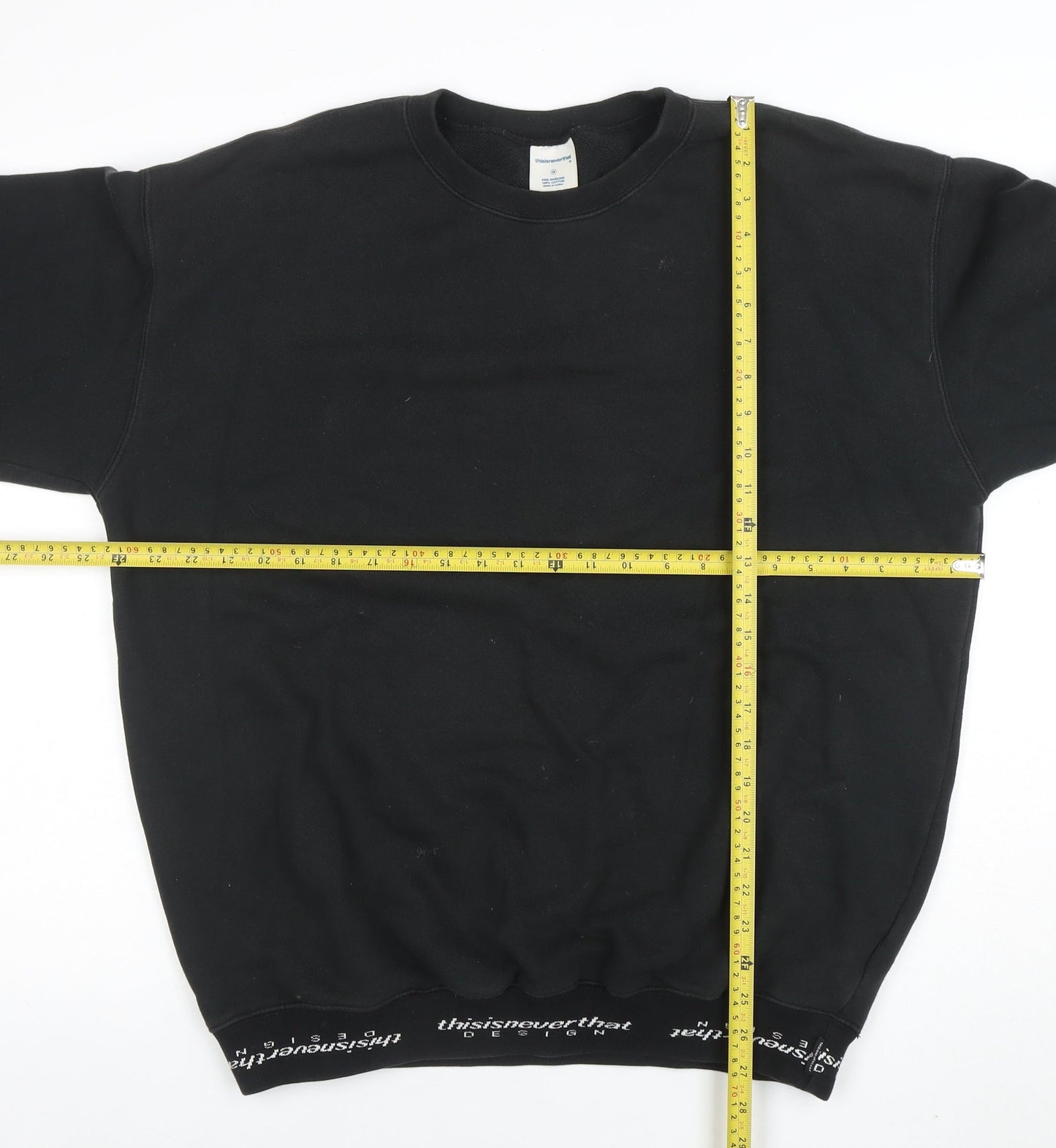 thisisneverthat Men's Black Cotton Pullover Sweatshirt M