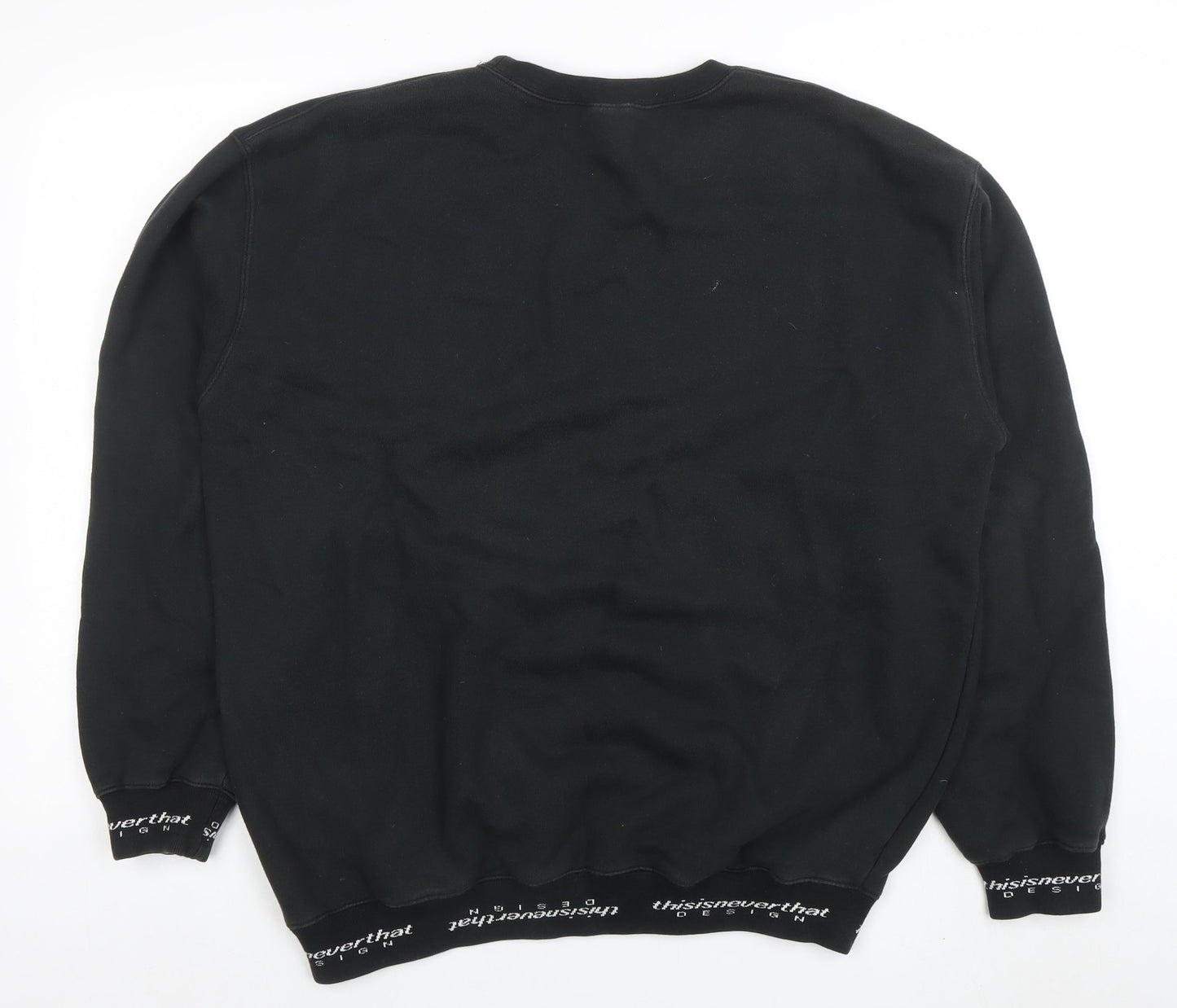thisisneverthat Men's Black Cotton Pullover Sweatshirt M