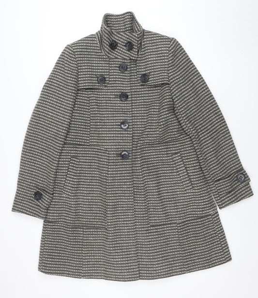 Next Signature Women's Grey Wool Blend Pea Coat Size 10