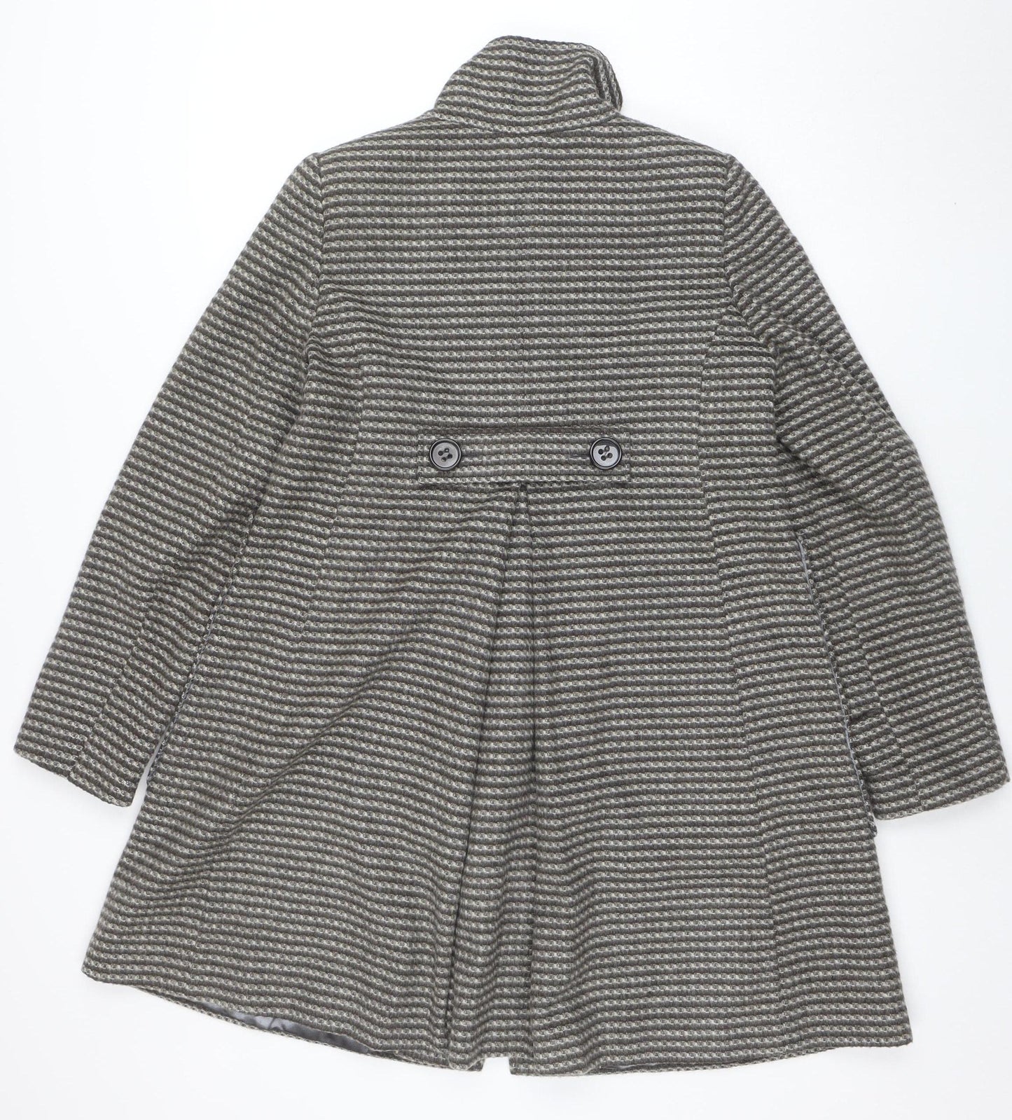 Next Signature Women's Grey Wool Blend Pea Coat Size 10