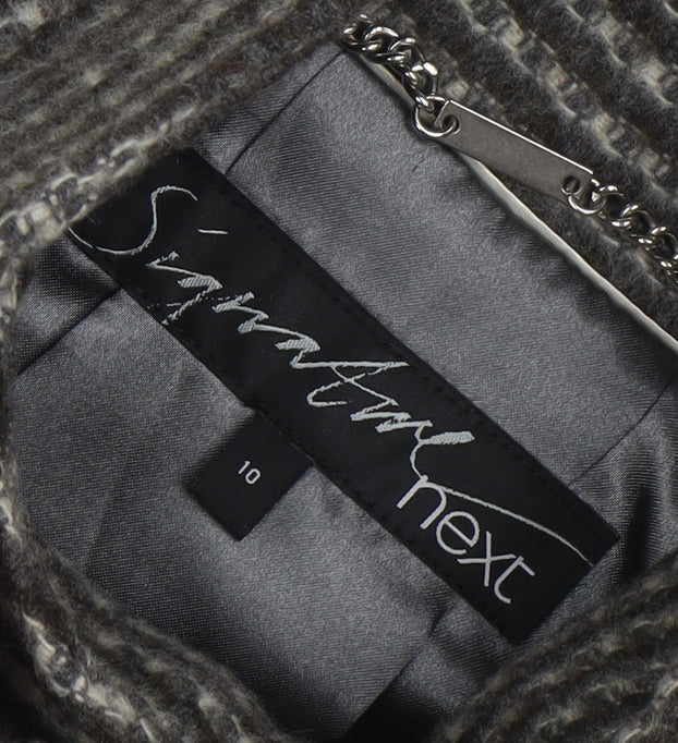 Next Signature Women's Grey Wool Blend Pea Coat Size 10
