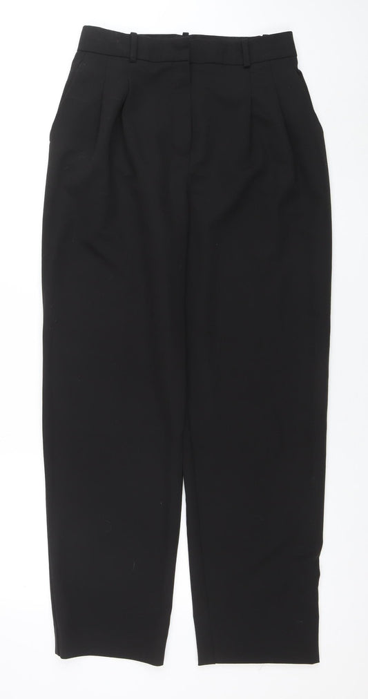 MNG Women's Black Regular Fit Pleated Work Trousers Size 10