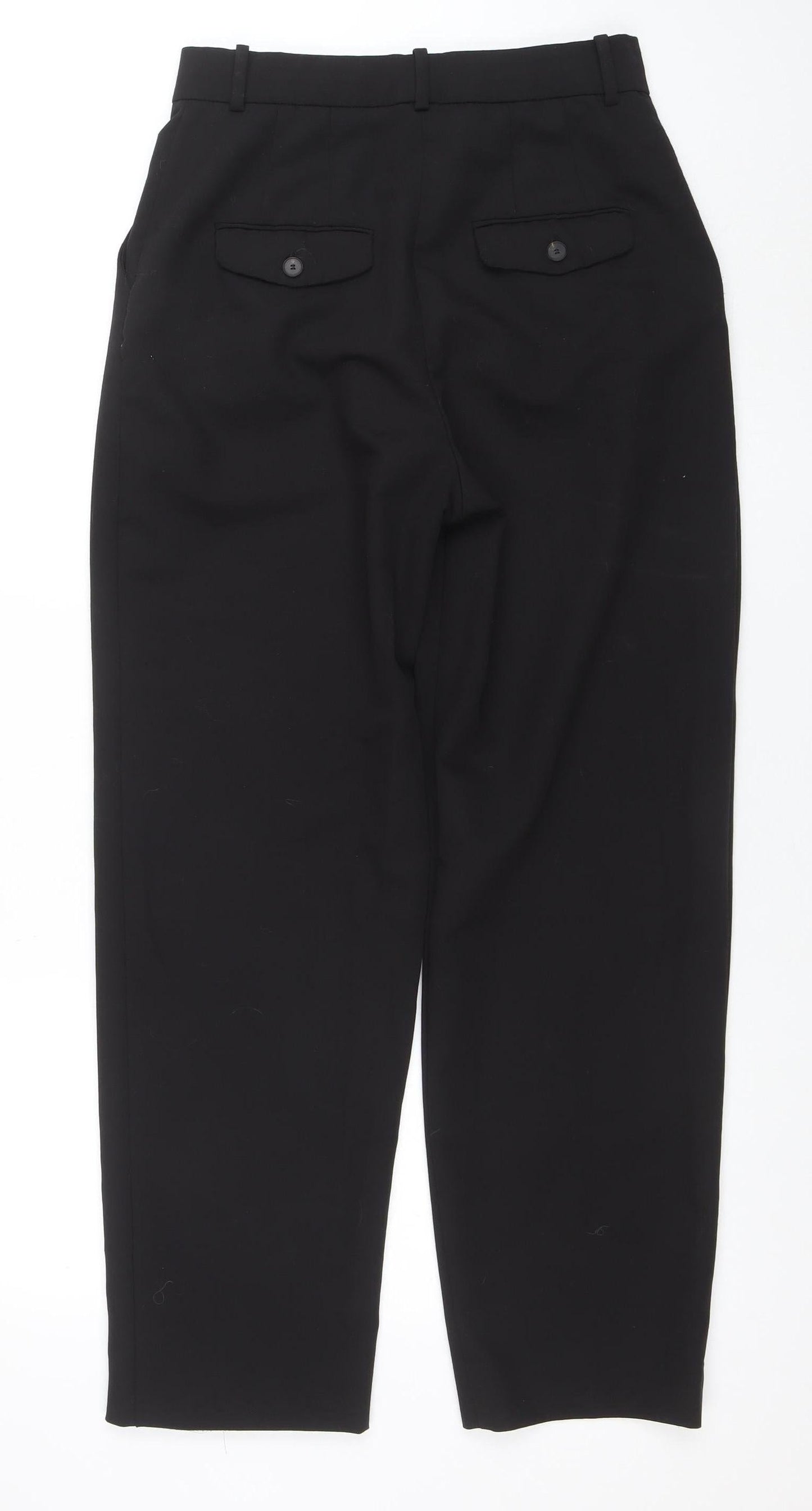 MNG Women's Black Regular Fit Pleated Work Trousers Size 10