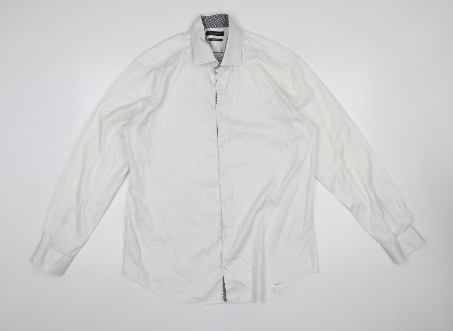 Marks and Spencer Autograph Men's White Tailored Fit Cotton Shirt 16.5in 42