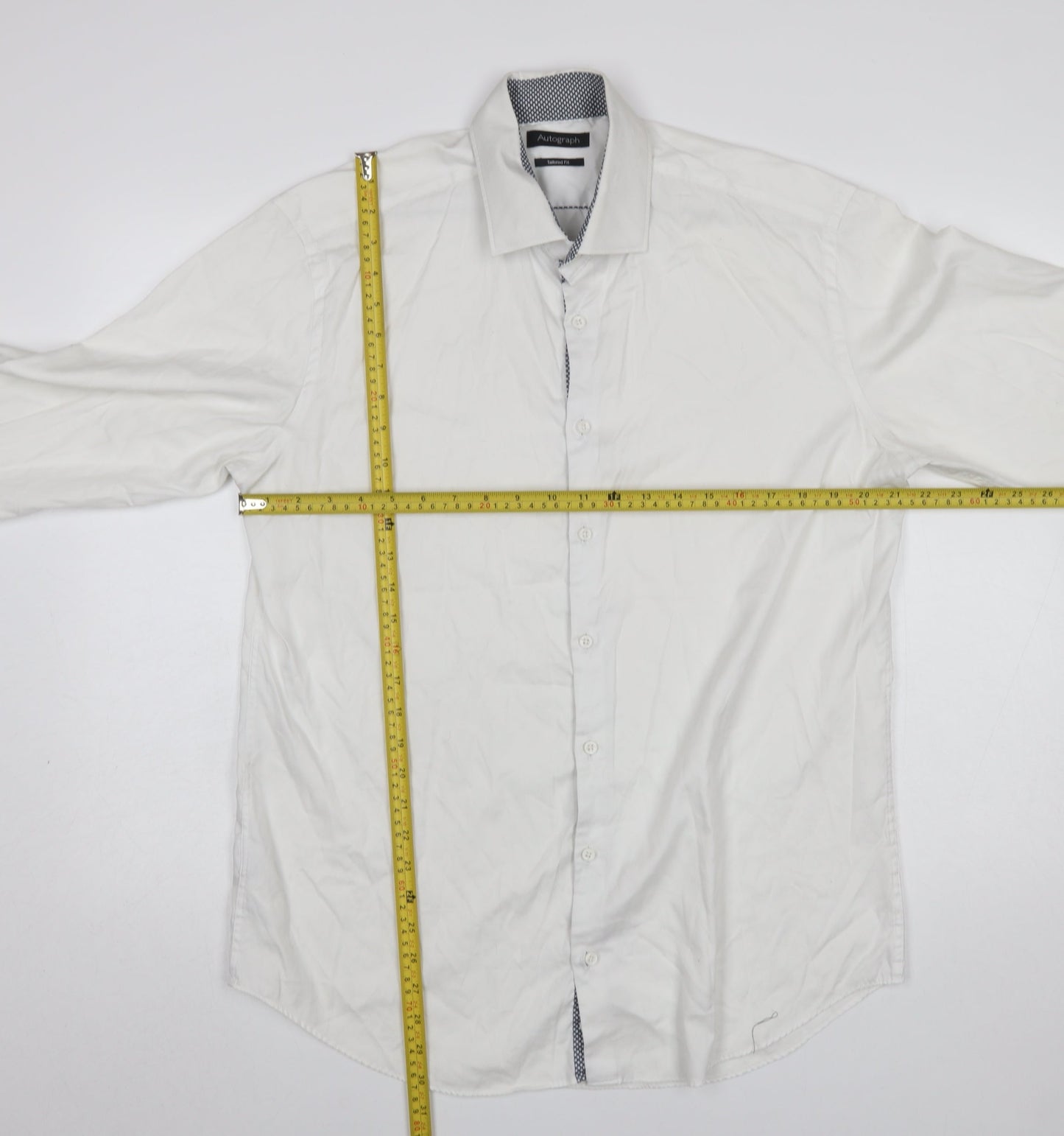 Marks and Spencer Autograph Men's White Tailored Fit Cotton Shirt 16.5in 42