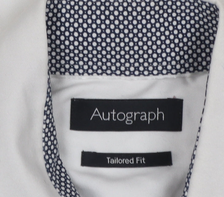 Marks and Spencer Autograph Men's White Tailored Fit Cotton Shirt 16.5in 42