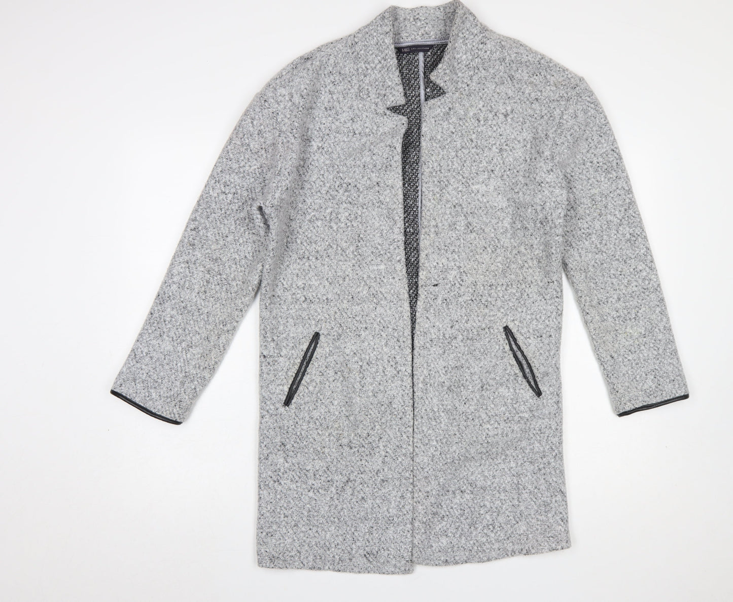 Marks and Spencer Women Grey Marl Long Sleeve Open Cardigan UK 10