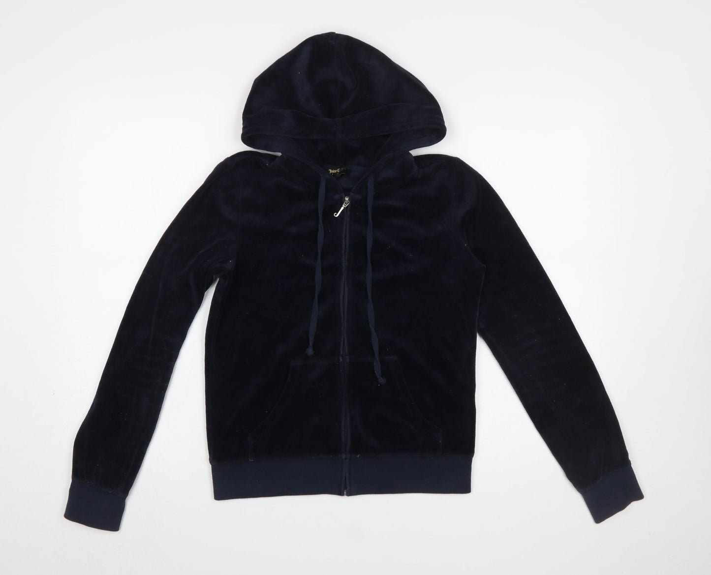 Juicy Couture Black Label Women's Navy Velour Full Zip Hoodie Size S