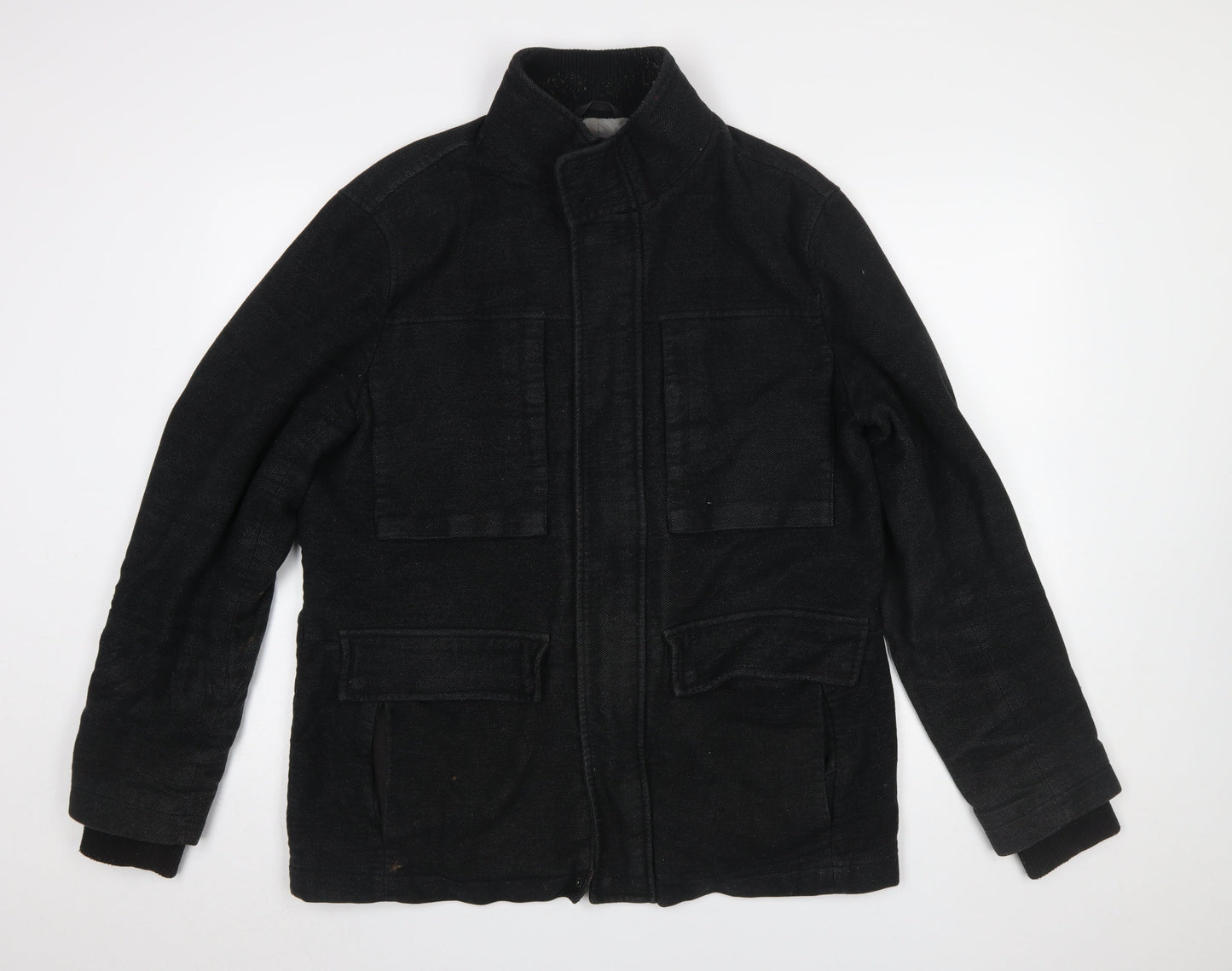 Marks and Spencer Men's Black L Military Jacket Cotton Blend