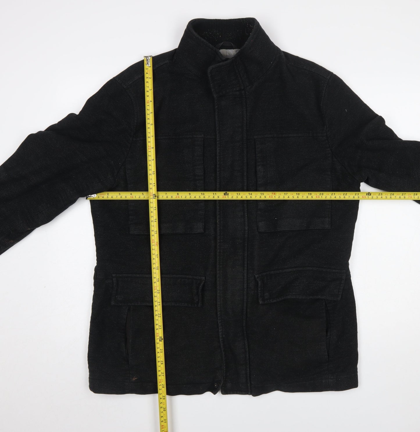 Marks and Spencer Men's Black L Military Jacket Cotton Blend