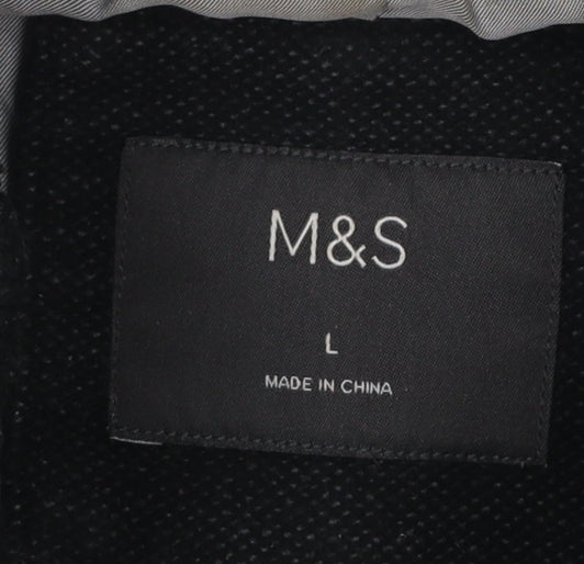 Marks and Spencer Men's Black L Military Jacket Cotton Blend