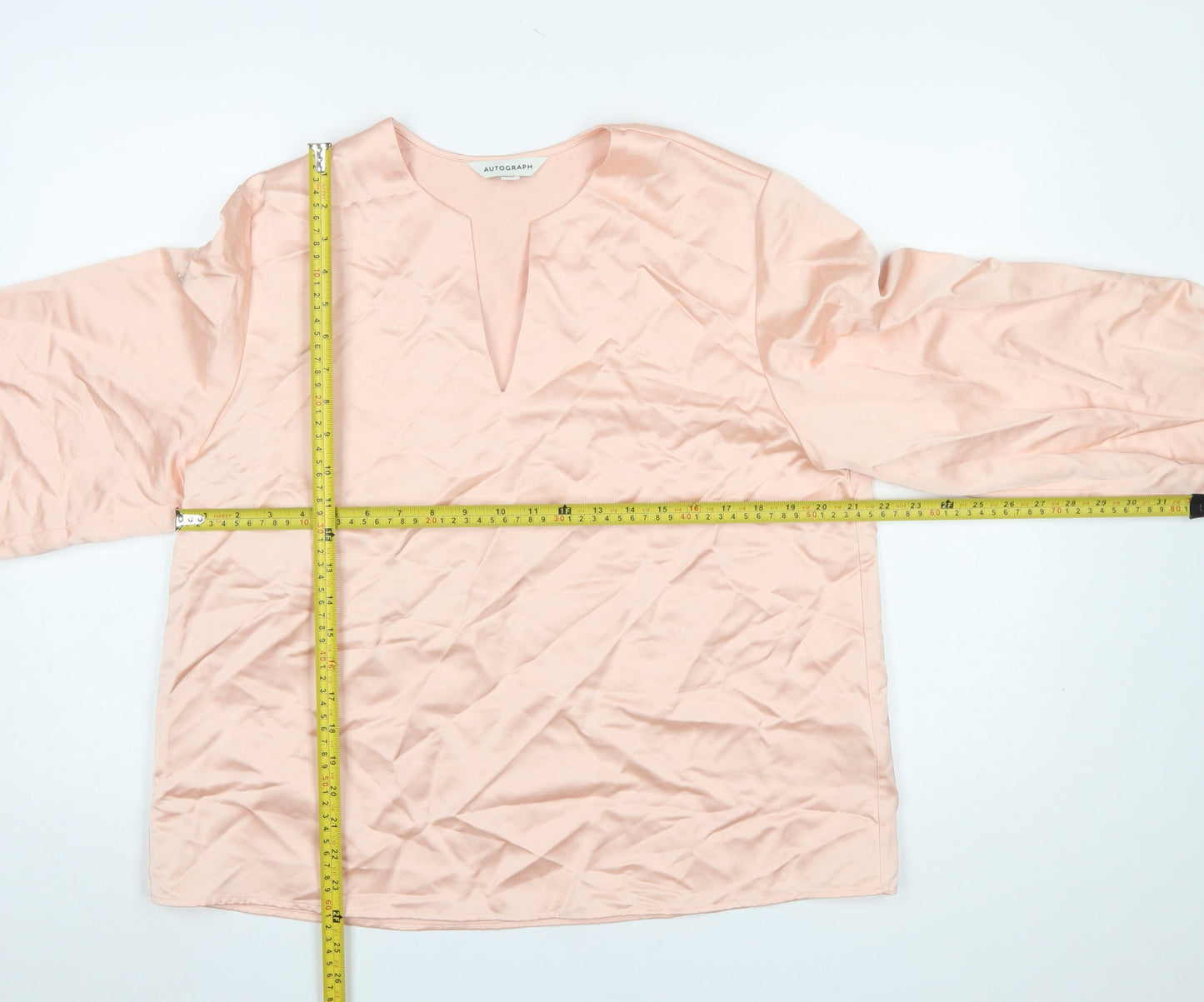Marks and Spencer Autograph Women Pink Lyocell Blend Tunic Blouse Size 10